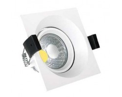 Foco Downlight LED COB Orientable Blanco Cuadrado 100x100mm 8W
